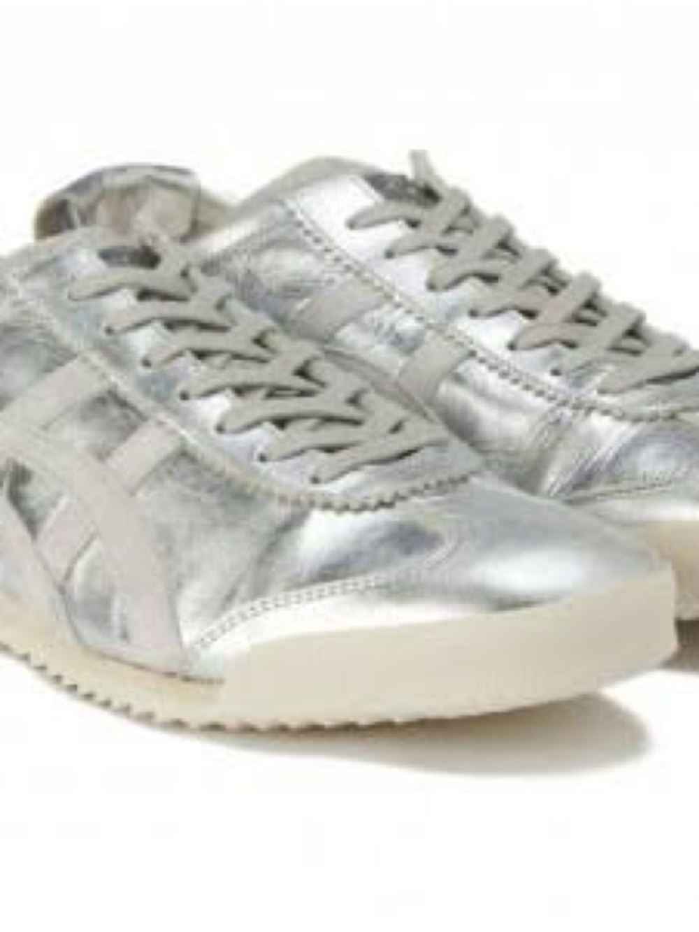 Onitsuka Tiger by Asics Silver Metallic Low-Top Sneakers